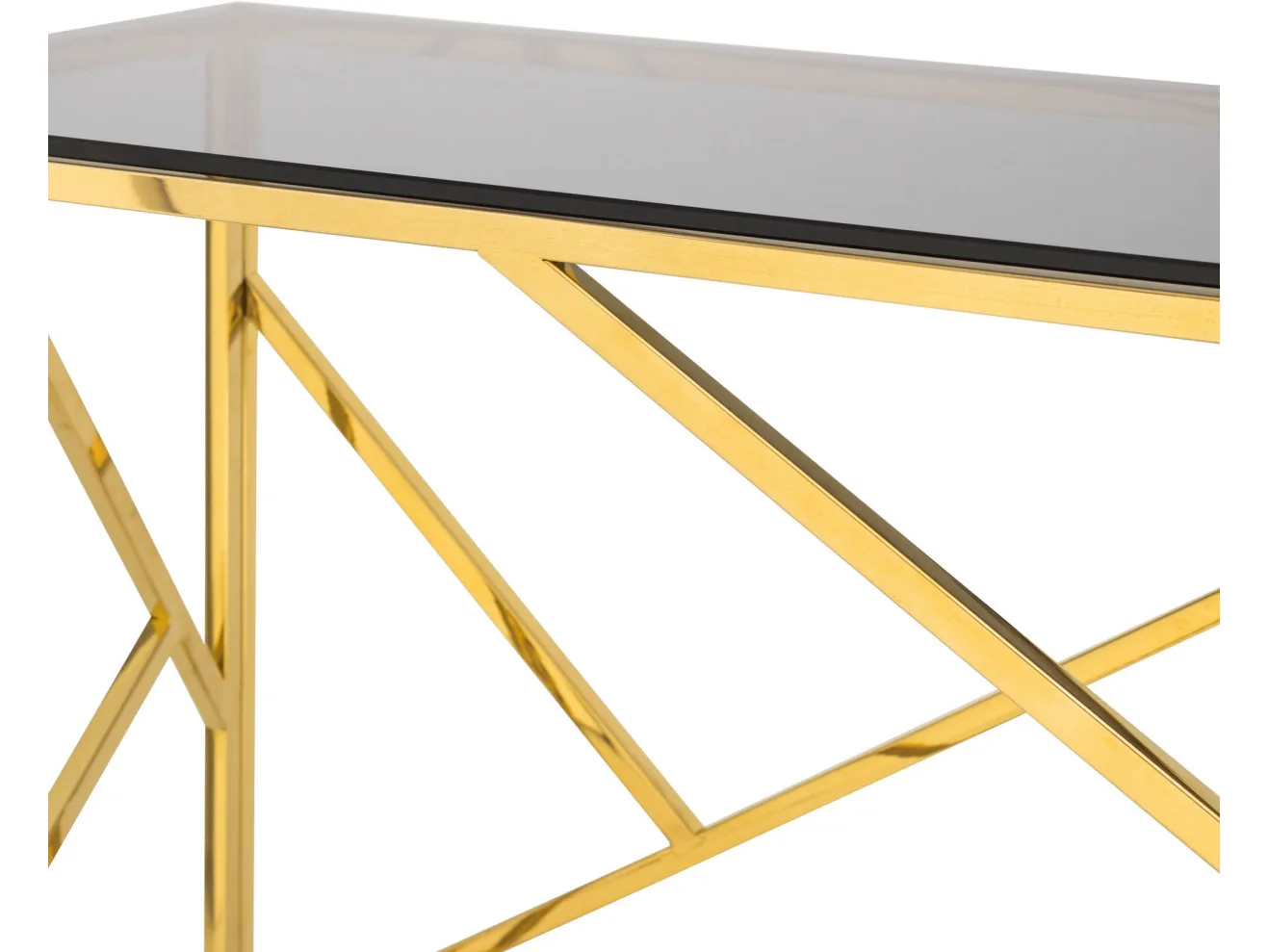 Консоль Stool Group АРТ ДЕКО 120х40 Стекло smoke/Сталь золото арт. 3614073504