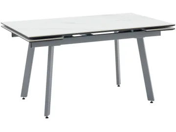 Стол обеденный STOOL GROUP Тайл 140-200*85 Snow white, подстолье серое