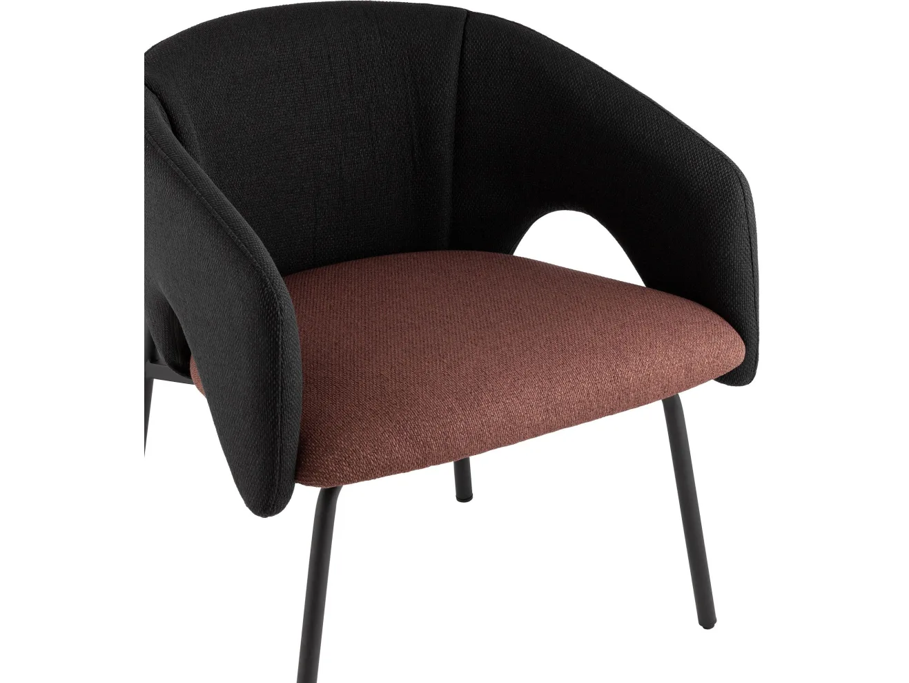 Кресло лаунж STOOL GROUP Afrida Рогожка черный/бордо арт. 2871302604
