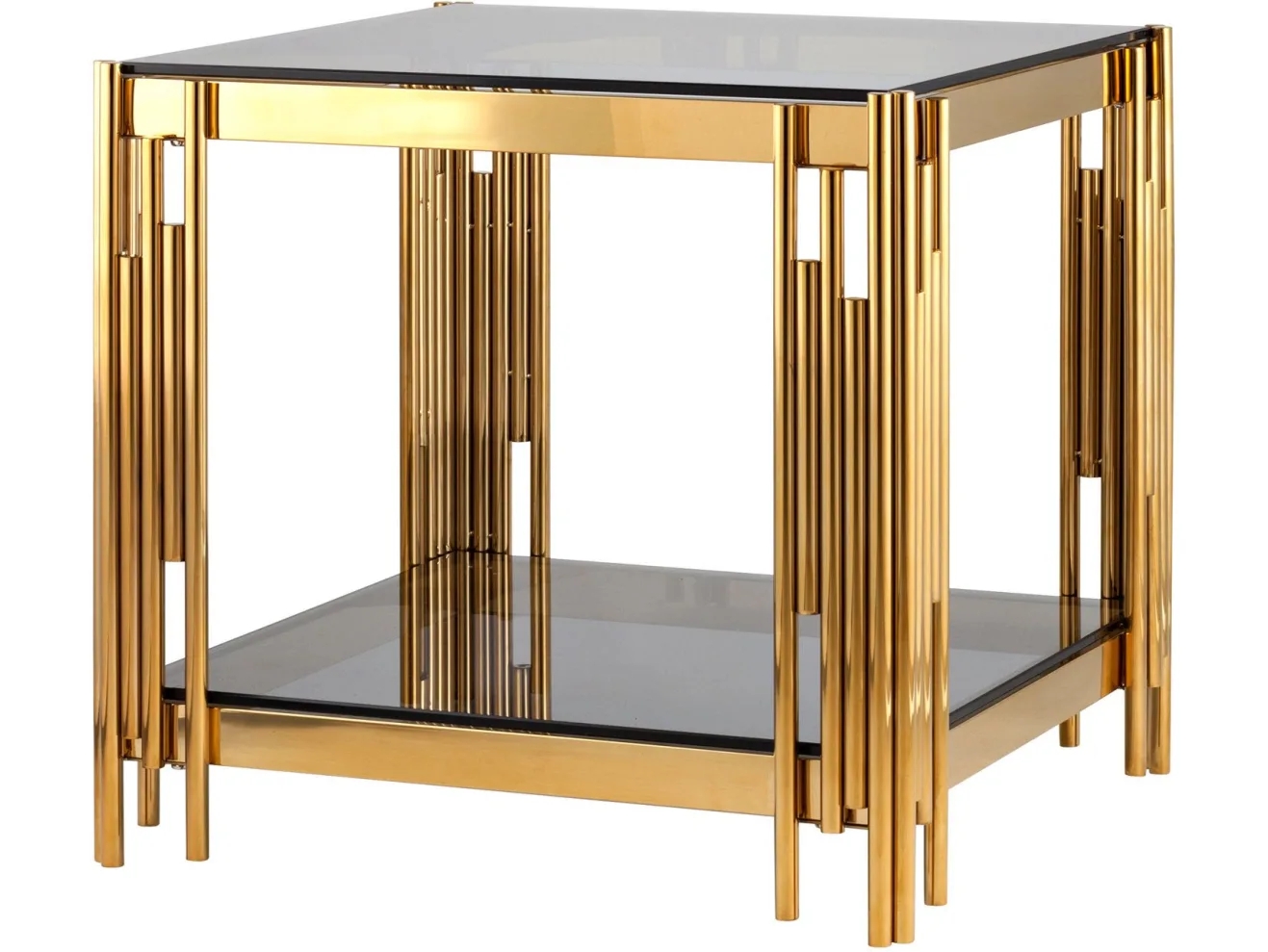Журнальный столик Stool Group ГЭТСБИ 55х55 Стекло smoke/Сталь золото арт. 0494857103