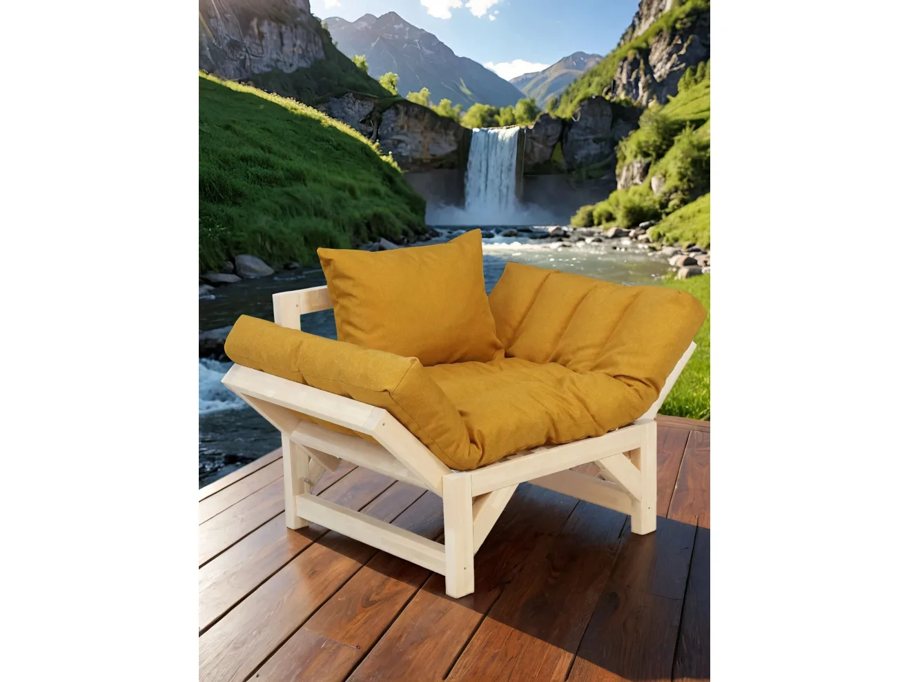 Кресло Мебелик Бинго savana plus yellow/лак арт. 6951680901