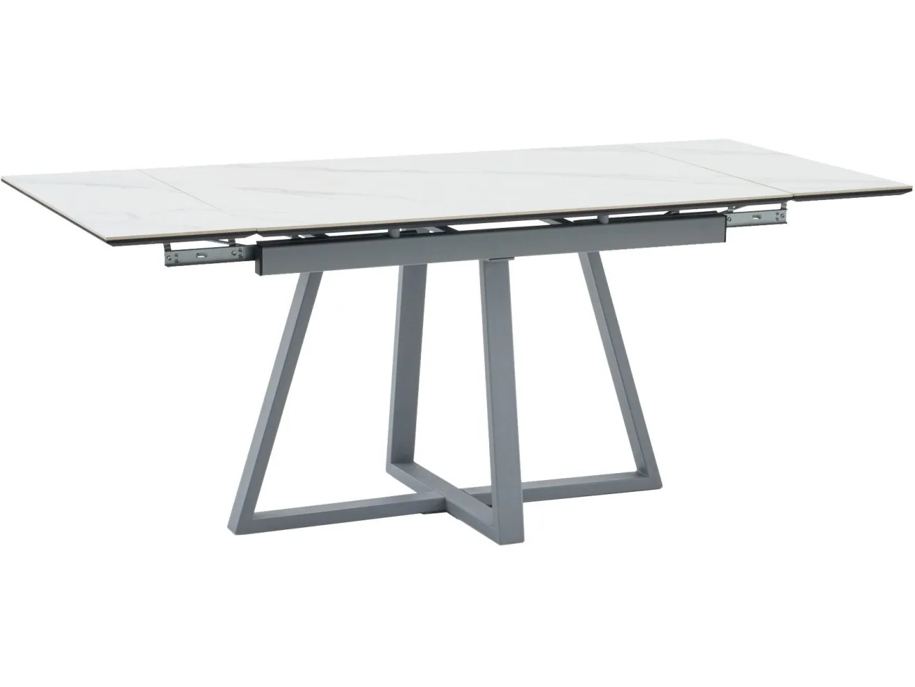 Стол обеденный STOOL GROUP Керас 120-180*80 Snow white, подстолье серое арт. 3371808301