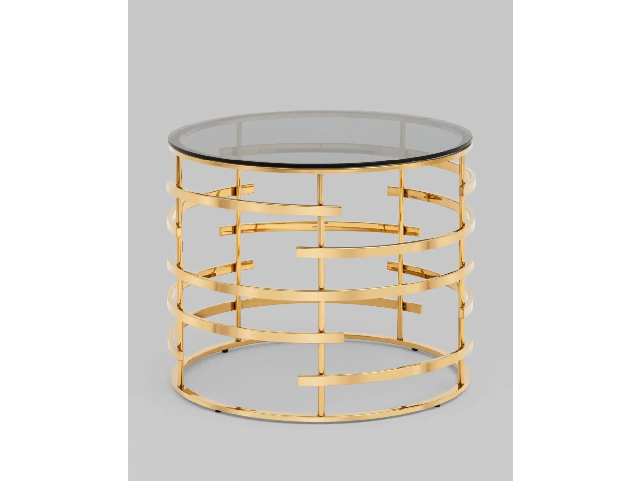 Журнальный столик STOOL GROUP Инфлюэнс 60*60 Стекло smoke/Сталь золото арт. 2977465901