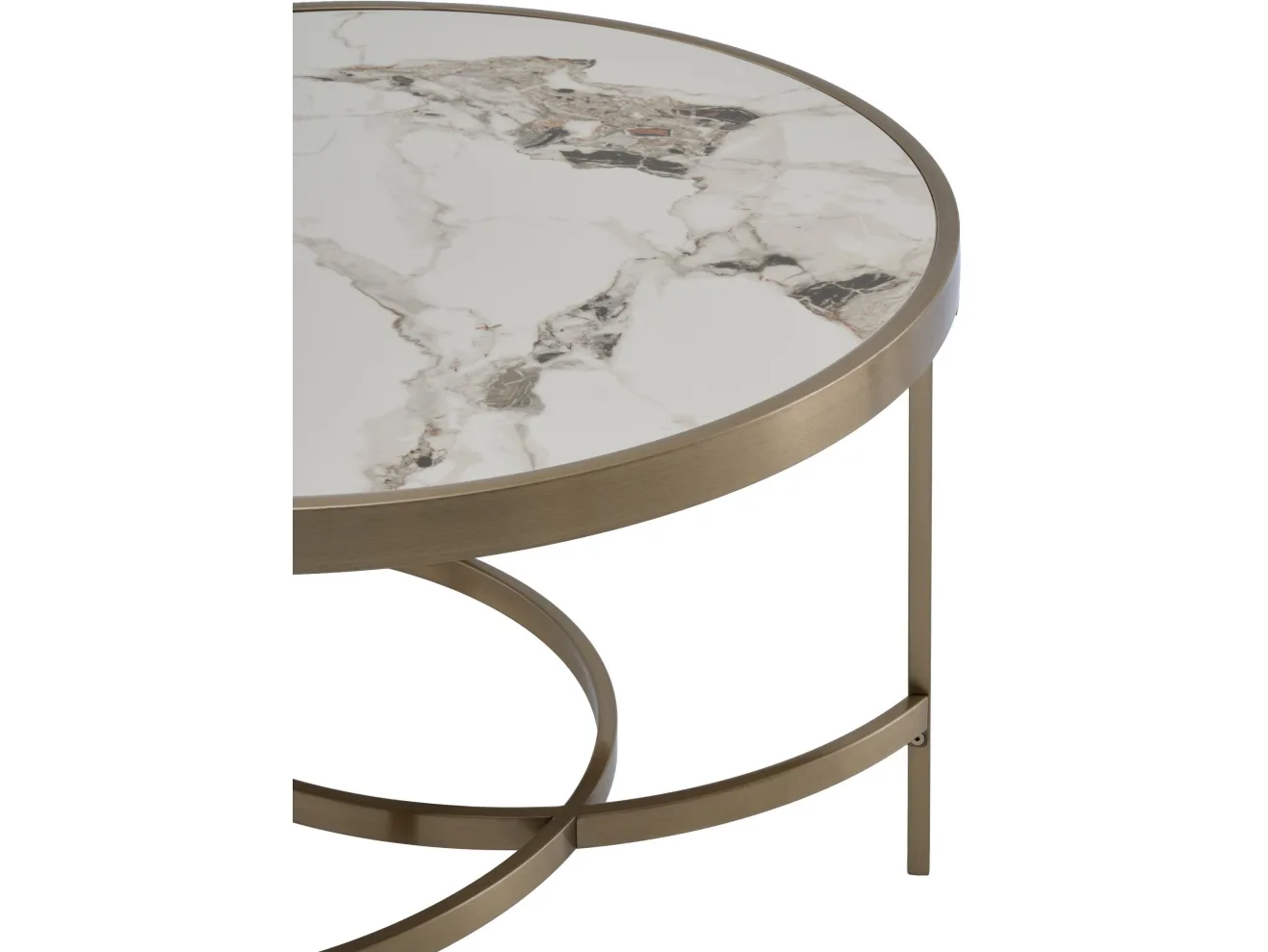 Стол журнальный STOOL GROUP Адриана 80*80 Светлая керамика, сталь шампань арт. 9337788401