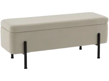 Банкетка STOOL GROUP Болейн с ящиком Велюр бежевый, черные ножки
