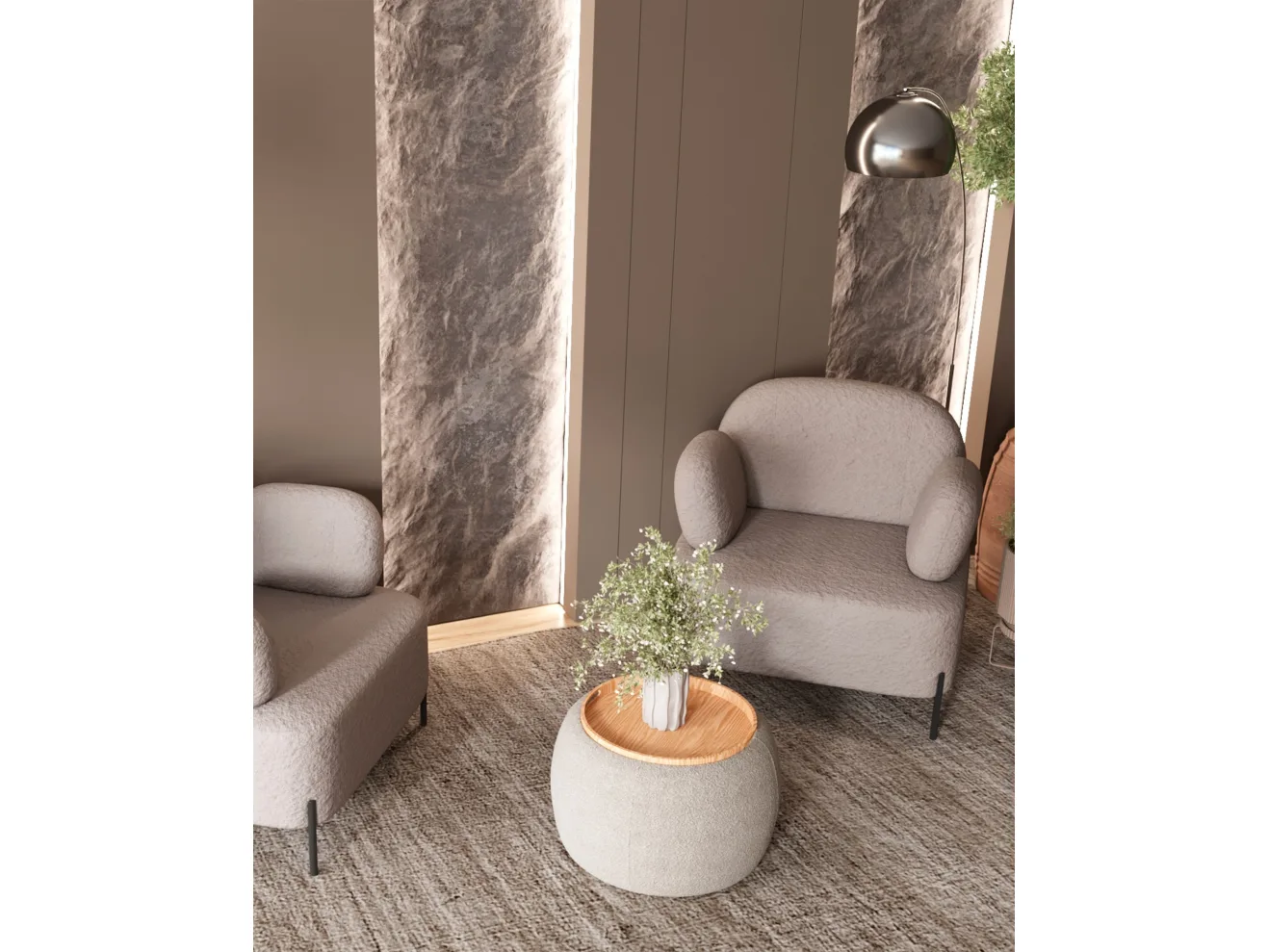 Кресло STOOL GROUP Кэнди Букле светло-серый арт. 9444525509