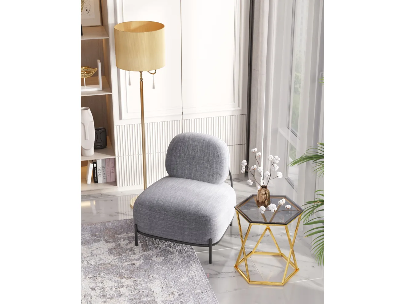 Кресло STOOL GROUP Стоун Рогожка серый арт. 3418551601