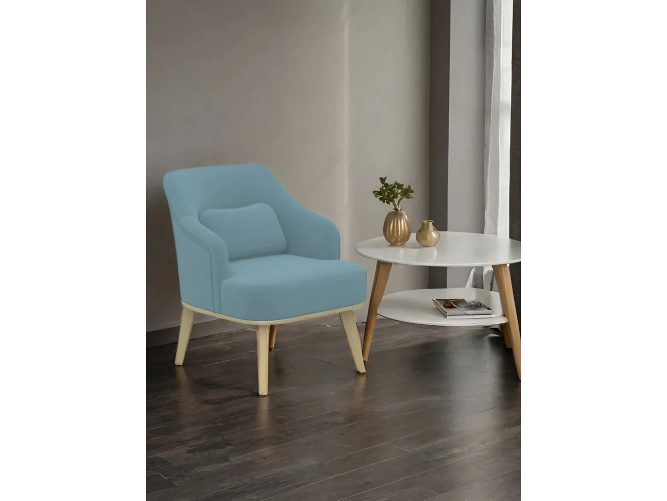 Кресло Мебелик Комфорт 5 катания дасти blue/лак арт. 6494475702