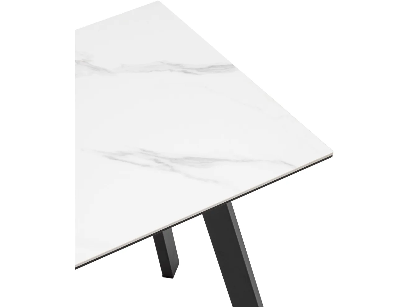 Стол обеденный STOOL GROUP Райли нераскладной 100/70/75 столешница МДФ/керамика Snow white, подстолье черный арт. 1183864602