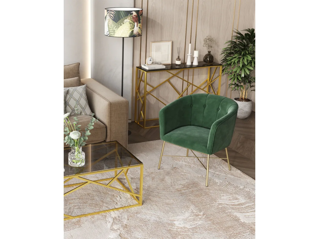 Консоль Stool Group АРТ ДЕКО 115х30 Стекло smoke/Сталь золото арт. 3299989503