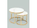 Набор журнальных столиков STOOL GROUP Селена 60 и 45 см Белый мрамор/Золото арт. 9051420901