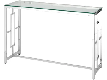 Консоль Stool Group БРУКЛИН 120х40 Прозрачное стекло/Сталь серебро