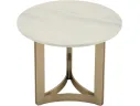 Стол журнальный STOOL GROUP Кассия 60*60 Светлая керамика, сталь шампань арт. 1078097601