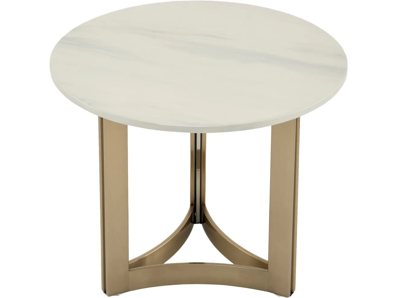 Стол журнальный STOOL GROUP Кассия 60*60 Светлая керамика, сталь шампань арт. 1078097601