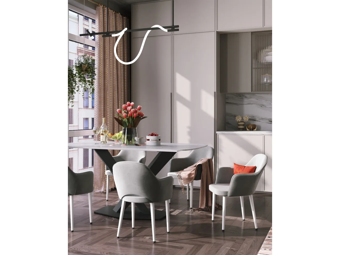Стол обеденный STOOL GROUP Belle 160х90 белый мрамор арт. 2935722501