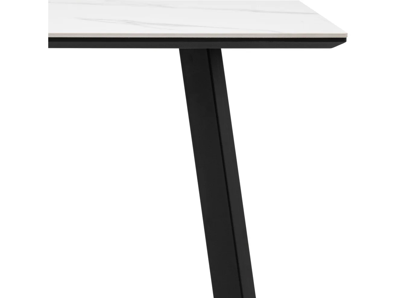 Стол обеденный STOOL GROUP Райли нераскладной 100/70/75 столешница МДФ/керамика Snow white, подстолье черный арт. 1183864602