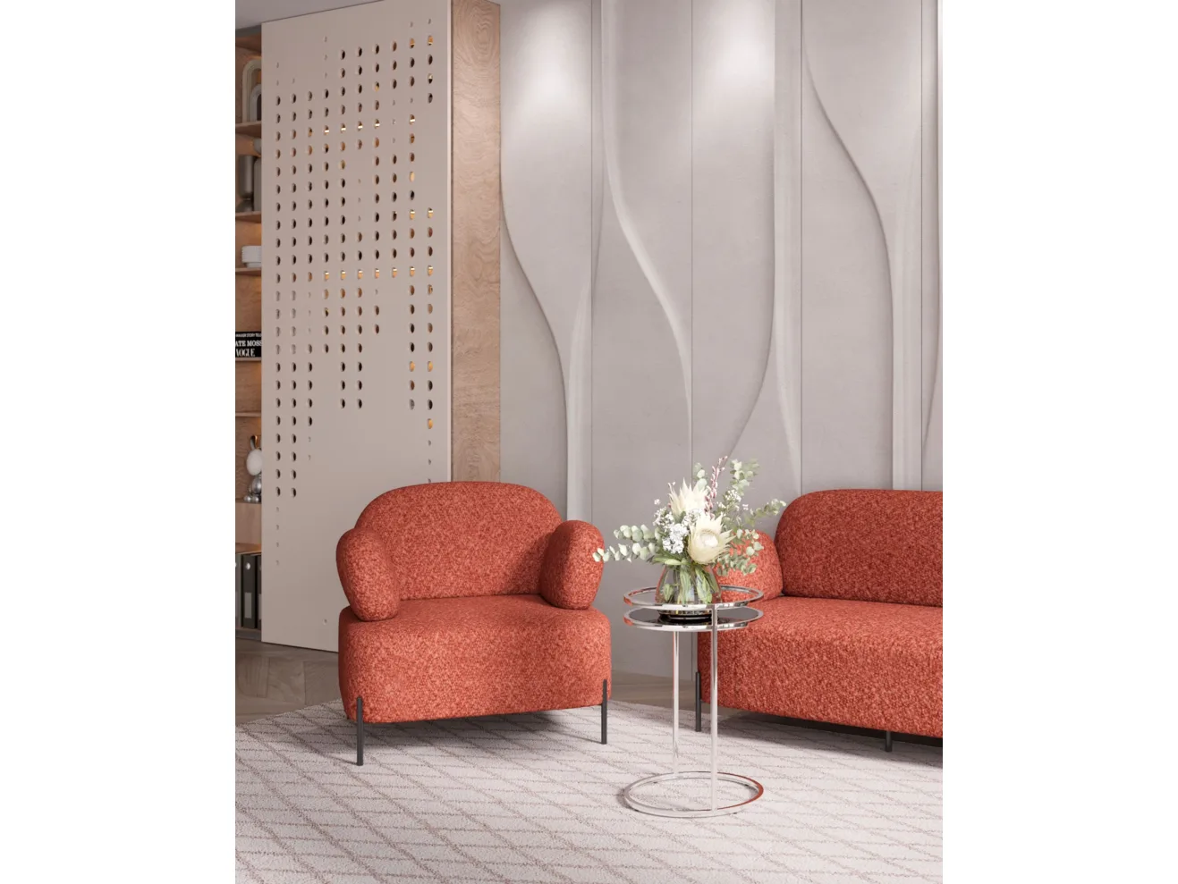 Кресло STOOL GROUP Кэнди Букле коралловый арт. 9444525508