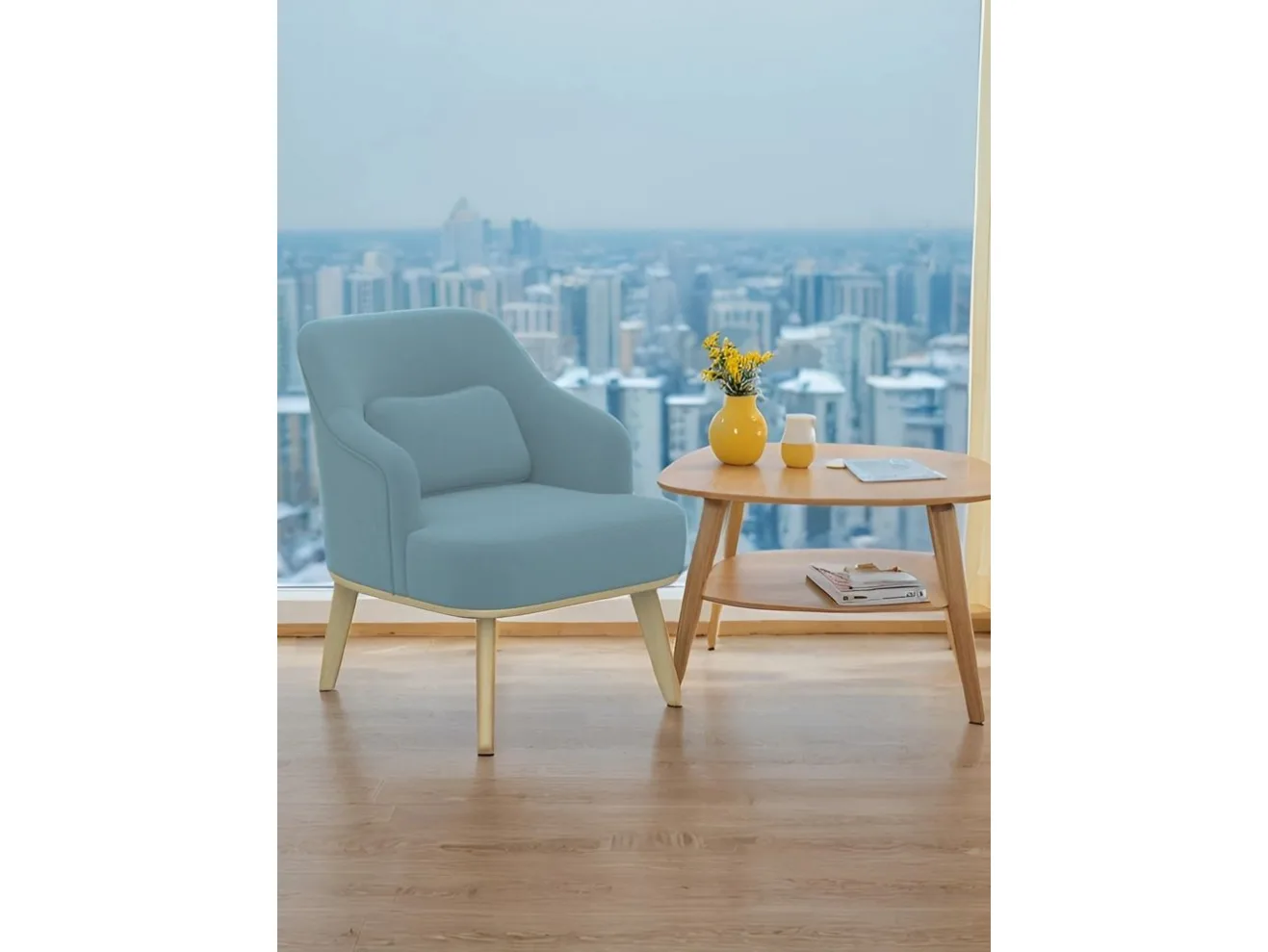Кресло Мебелик Комфорт 5 катания дасти blue/лак арт. 6494475702