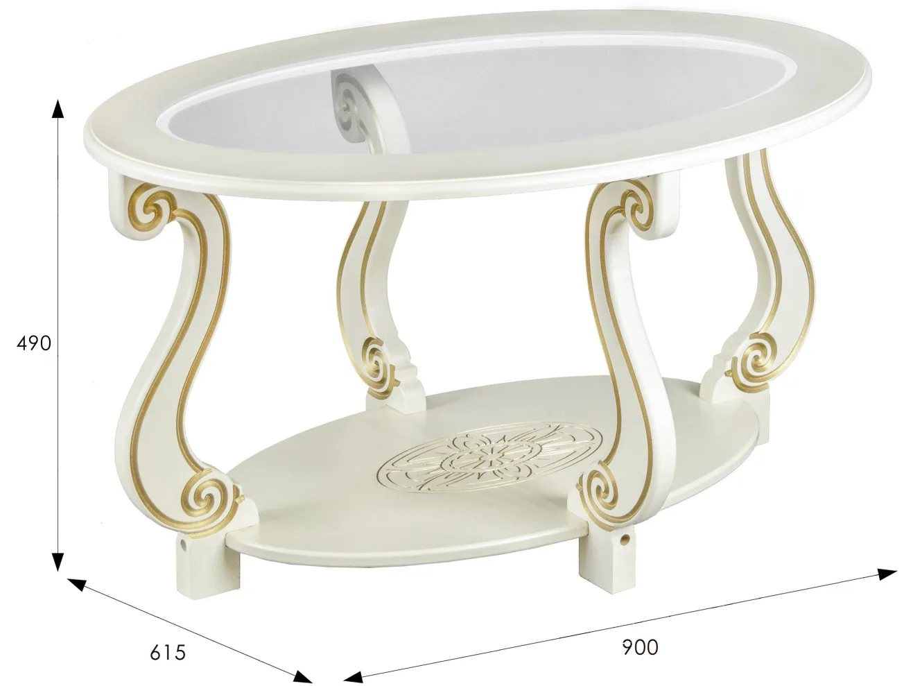 Стол журнальный Мебелик Овация С слоновая кость/золото арт. 4069495402