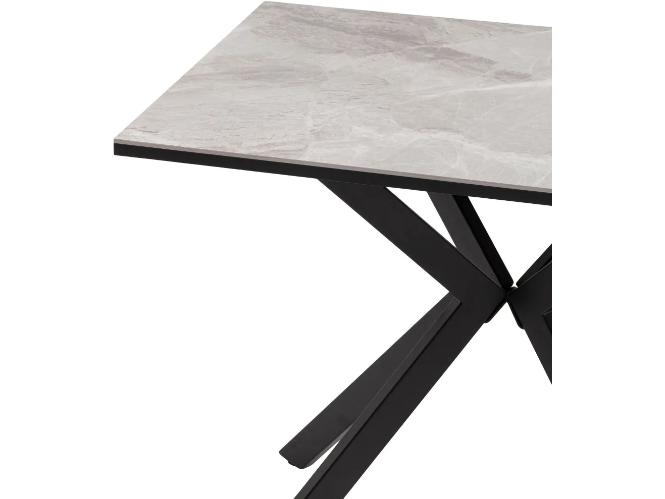 Стол обеденный STOOL GROUP Мармер мини нераскладной 90х60х75 столешница МДФ/керамика It.mid.gray, подстолье металл черный арт. 3771762906