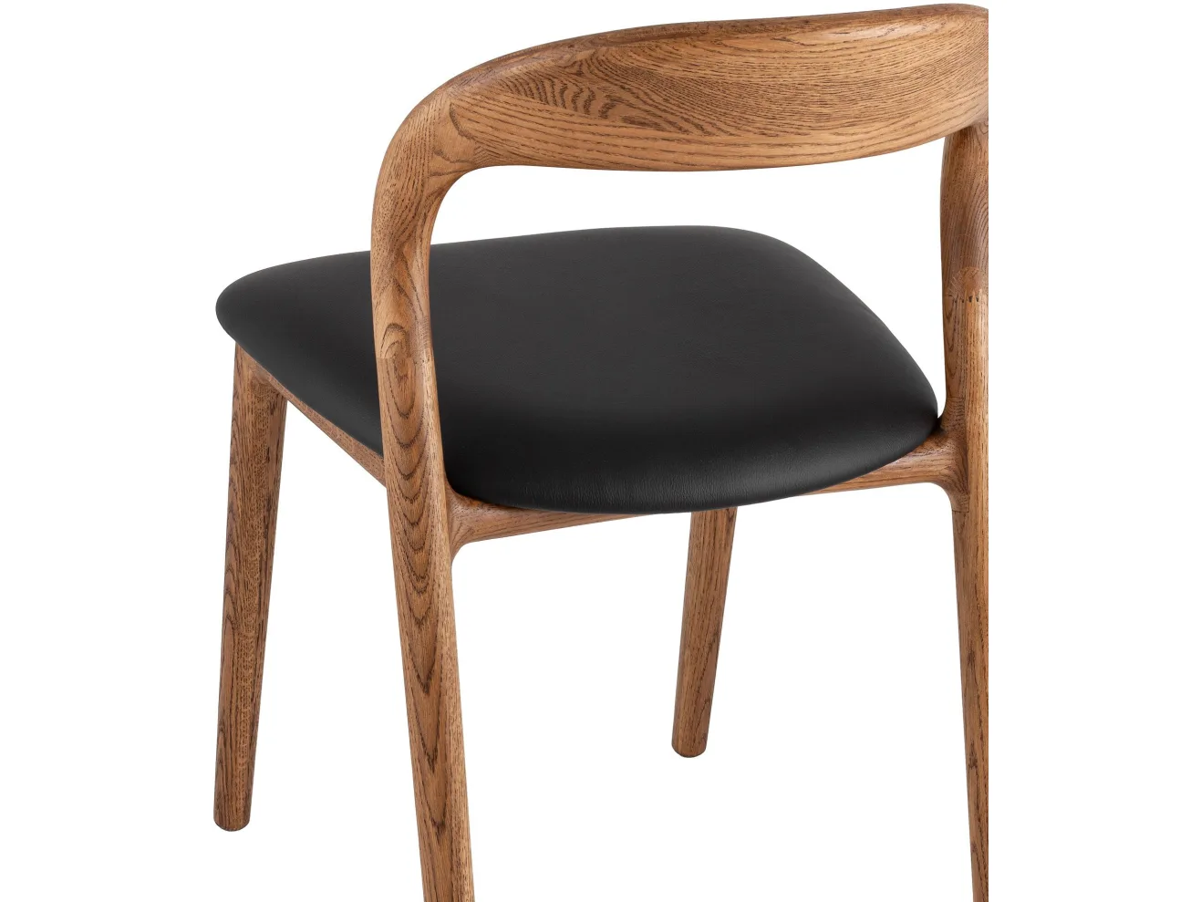 Стул STOOL GROUP Юки массив дуба Натуральная кожа черный/Коньяк арт. 4915531302