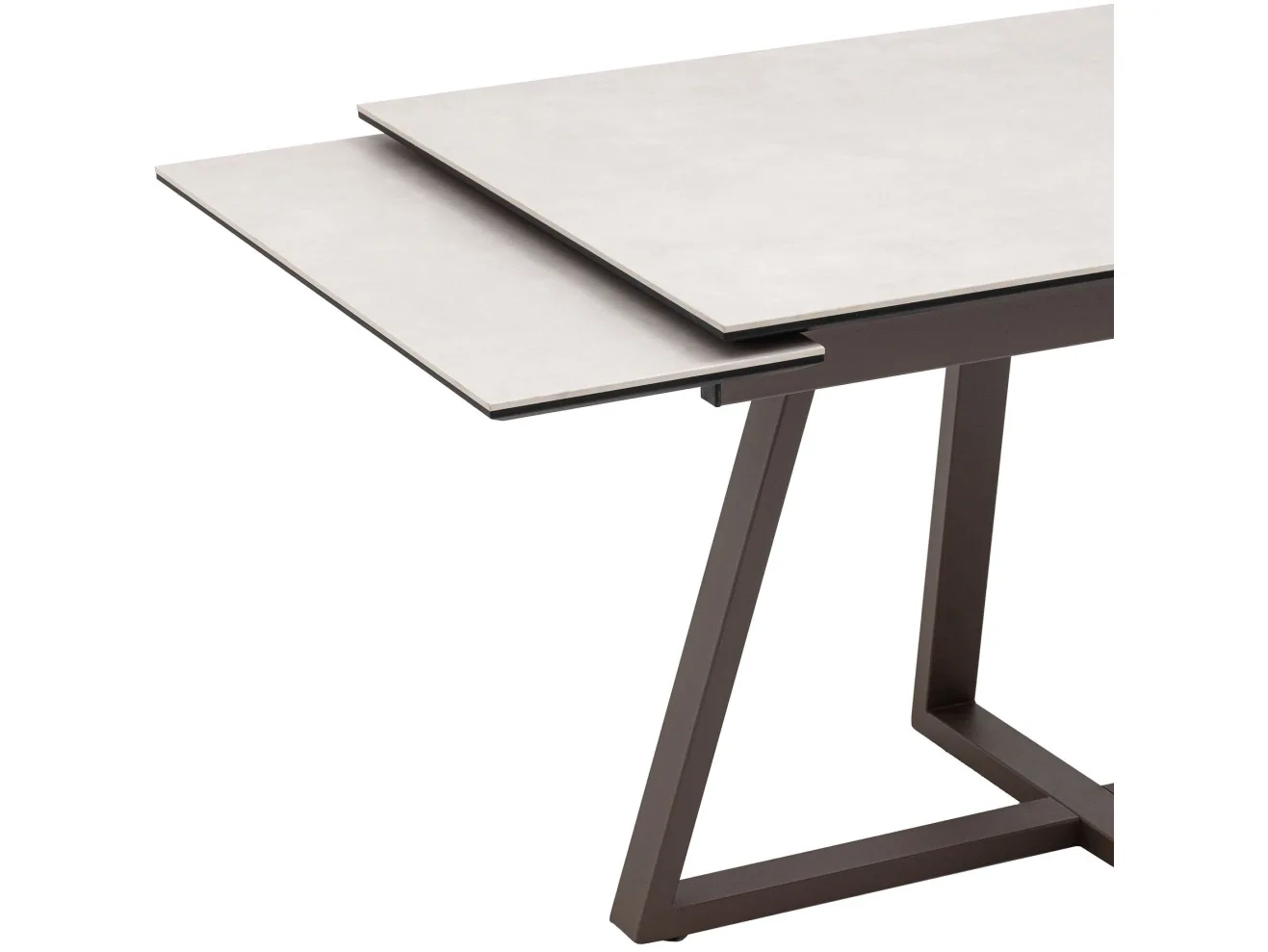 Стол обеденный STOOL GROUP Керас 120-180*80 Carmen light grey, подстолье коричневое арт. 3371808303