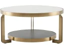 Стол журнальный STOOL GROUP Калисто 90*90 Светлая и темная керамика, сталь шампань арт. 9649550601