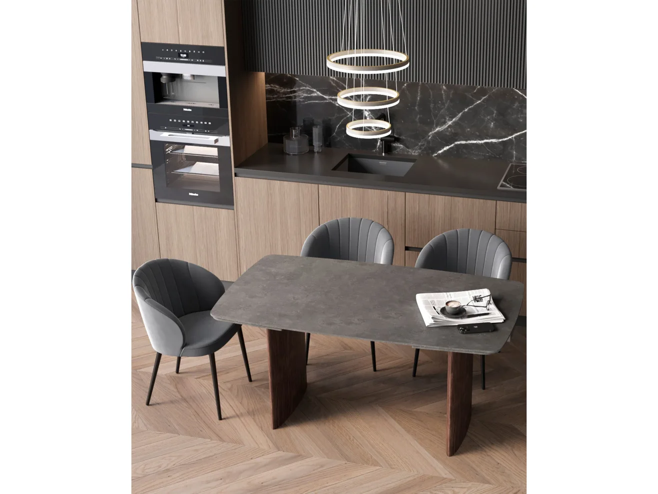 Стол обеденный STOOL GROUP Астарта раскладной 160-240*90 Керамика темная арт. 1809512201