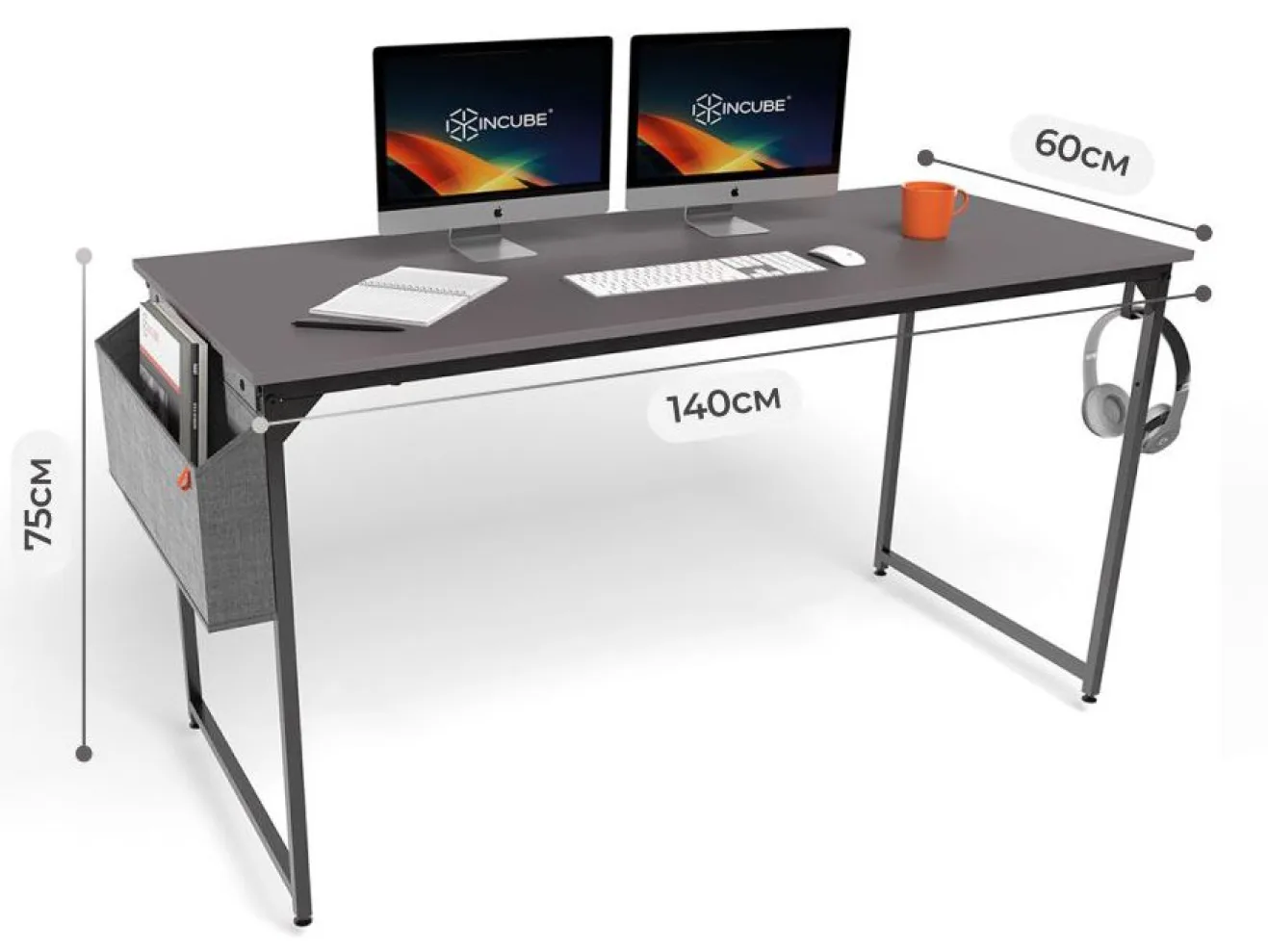 Письменный стол INCUBE D002.140.GRP Graphite арт. 2277909509