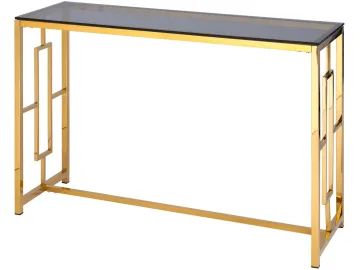 Консоль Stool Group БРУКЛИН 120х40 Стекло smoke/Сталь золото