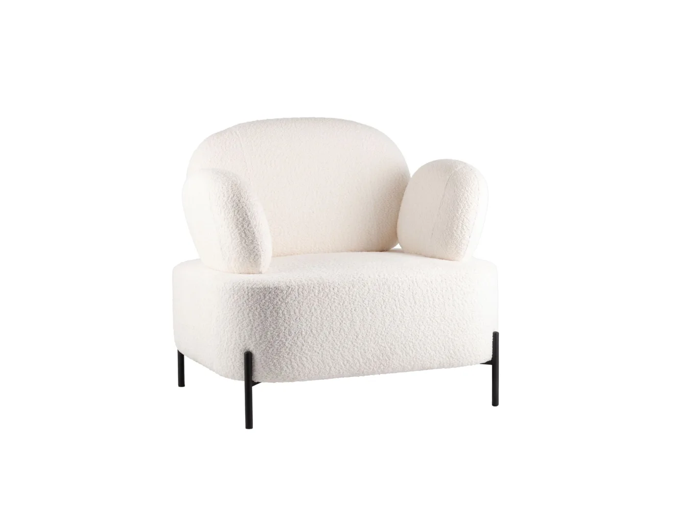 Кресло STOOL GROUP Кэнди с подлокотниками букле белый арт. 9444525506
