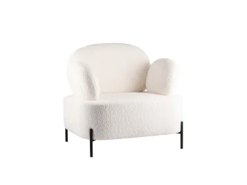 Кресло STOOL GROUP Кэнди с подлокотниками букле белый