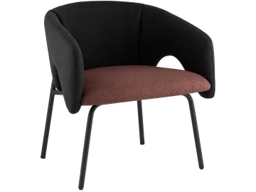 Кресло лаунж STOOL GROUP Afrida Рогожка черный/бордо