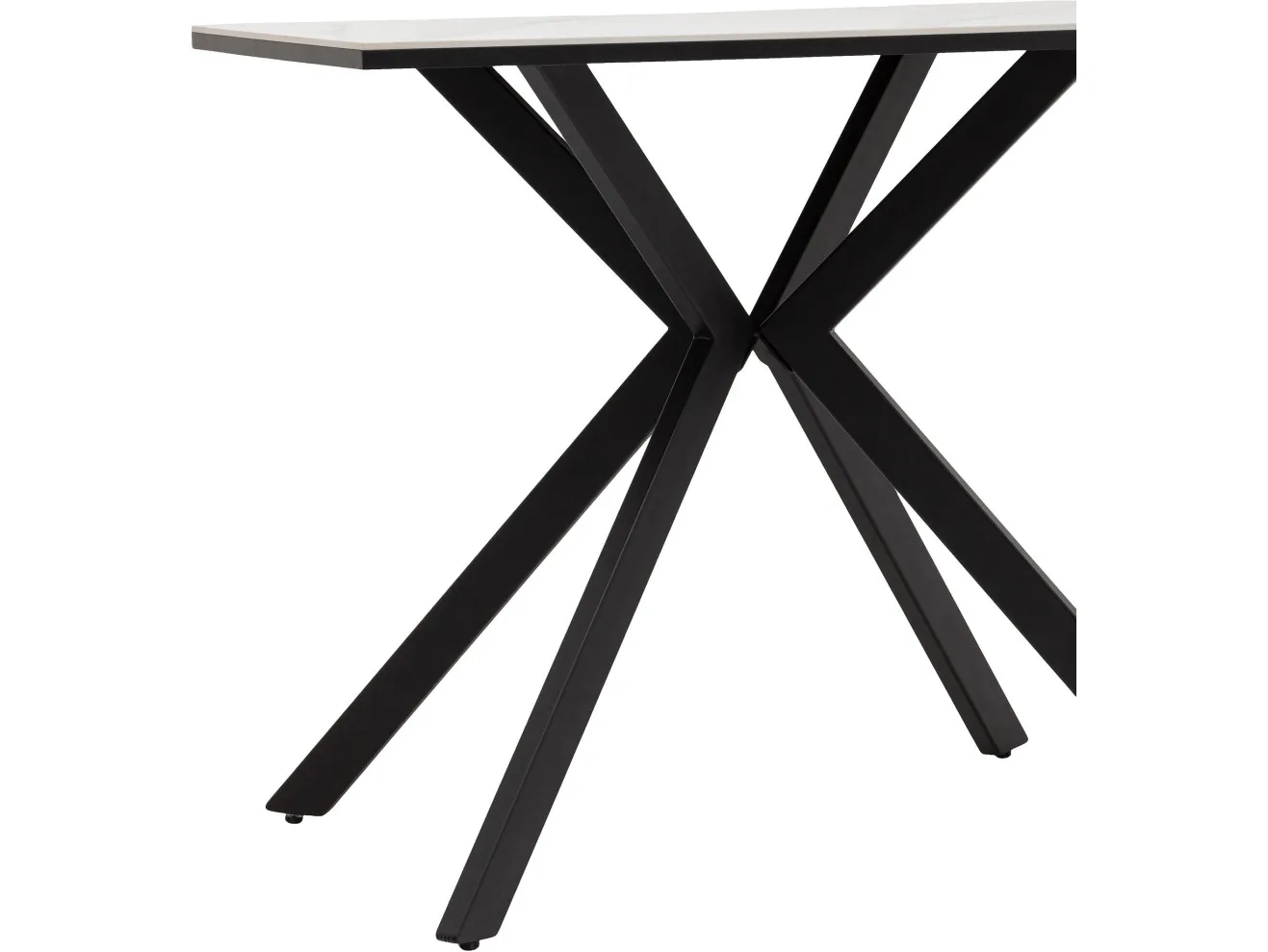 Стол обеденный STOOL GROUP Мармер мини нераскладной 90х60х75 столешница МДФ/керамика Snow white, подстолье металл черный арт. 3771762902