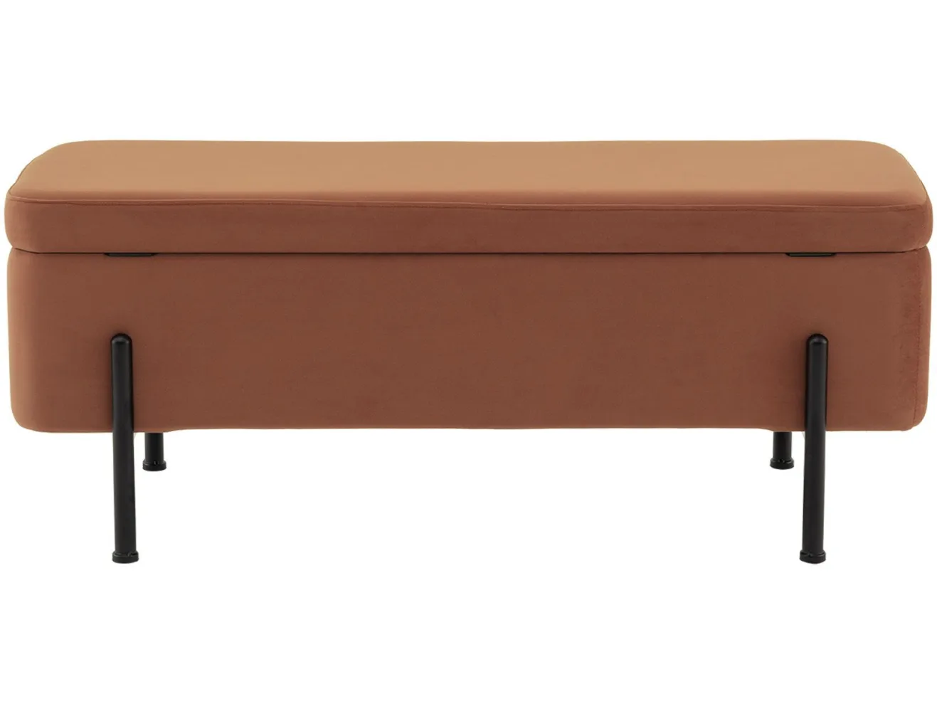 Банкетка STOOL GROUP Болейн с ящиком Велюр терракотовый, черные ножки арт. 2080726709