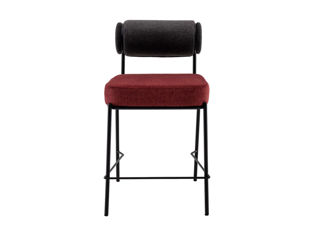 Стул полубарный STOOL GROUP Ponpoun Тёмно-серый, бордо арт. 1082097903