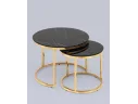 Набор журнальных столиков STOOL GROUP Селена 60 и 45 см Черный мрамор/Золото арт. 9051420902