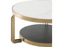 Стол журнальный STOOL GROUP Калисто 90*90 Светлая и темная керамика, сталь шампань арт. 9649550601