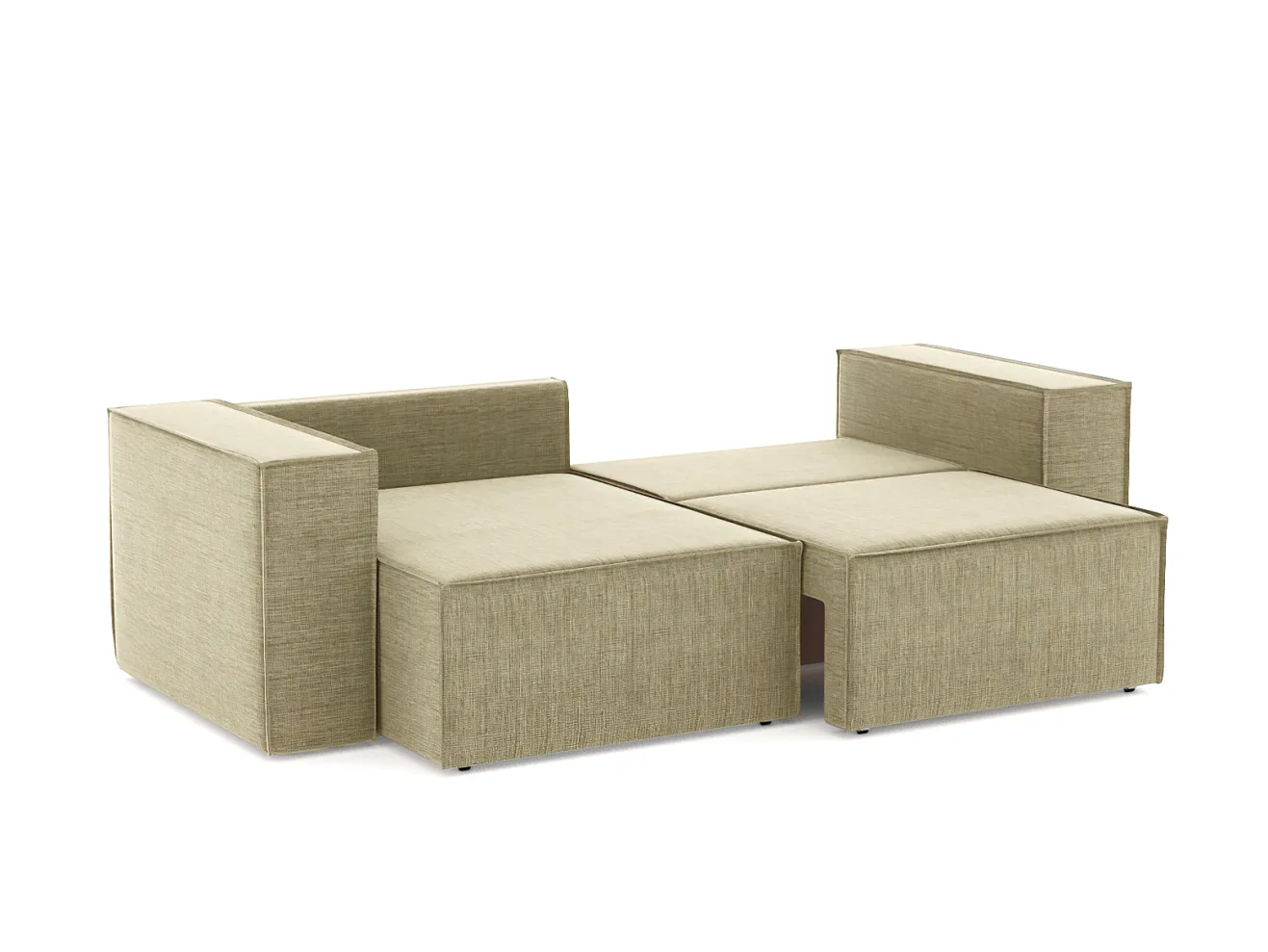 Угловой диван Лофт 2 секции Рогожка Дрим Дарк Беж арт. Md-10002060