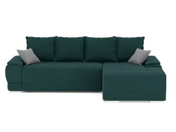 Угловой диван Нордвикс Мини Велюр Зара Изумруд + Зара Маус 12