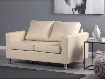 Диван офисный Ватсон бежевая экокожа, 160x75х90