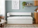 Диван-кровать кухонный Дельфин левый подлокотник, белая экокожа, 170x62х80 арт. 175423