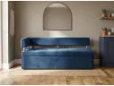 Диван-кровать кухонный Дельфин левый подлокотник, синий микровелюр, 200x62х80 арт. 175575