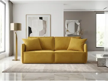 Диван-кровать Стенли, велюр Max Yellow (Макс Йеллоу)