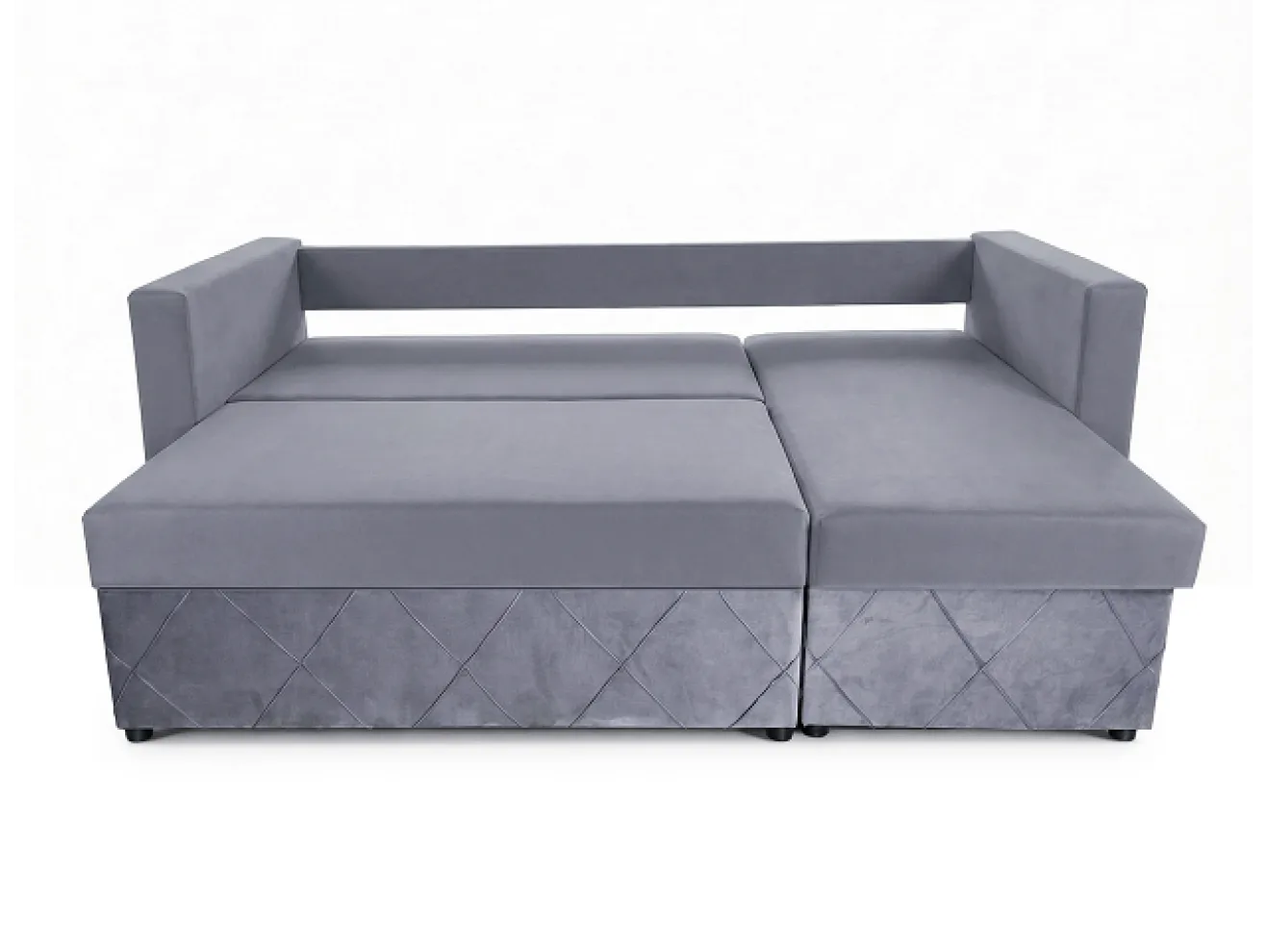 Угловой диван-кровать Стелла серый 140х195