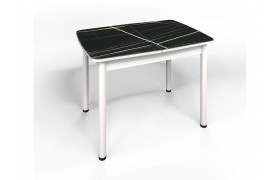 Кухонный стол СМ-3 Флорида ноги окрас круглый белый/серебро