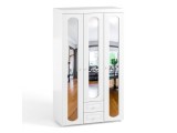 Шкаф 3-х дверный с ящиками и зеркалами Афина АФ-58 белое дерево недорого