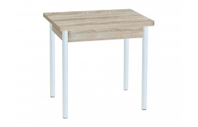 Обеденный стол ЭКО 80*60 / Дуб сонома/Опора № 2-круглая муар бел