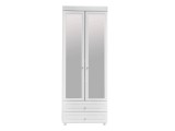 Шкаф 2-х дверный с зеркалами и ящиками (гл.560) Монако МН-50 бел распродажа