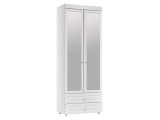 Шкаф 2-х дверный с зеркалами и ящиками (гл.560) Монако МН-50 бел от производителя